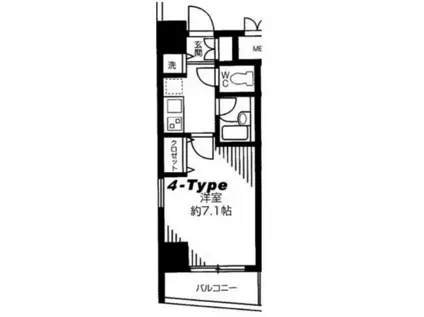 ユニオネスト御茶ノ水(1K/6階)の間取り写真