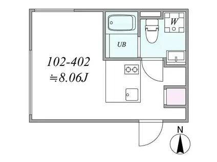 TRIAS629(1DK/3階)の間取り写真