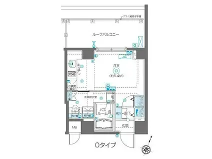 ZOOM飯田橋(ワンルーム/4階)の間取り写真