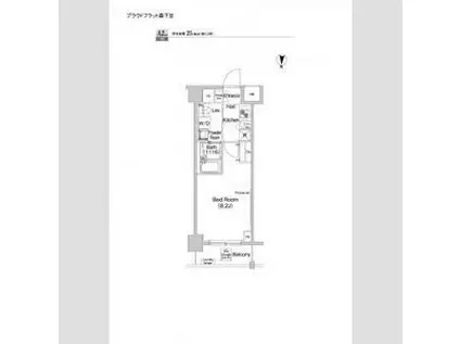 プラウドフラット森下Ⅲ(1K/7階)の間取り写真