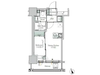 ONE ROOF RESIDENCE ASAKUSABASH(1DK/8階)の間取り写真
