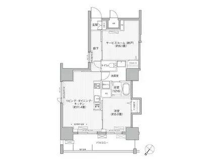 グランデュール富士(1SLDK/6階)の間取り写真