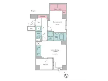 レジディア文京湯島(ワンルーム/4階)の間取り写真