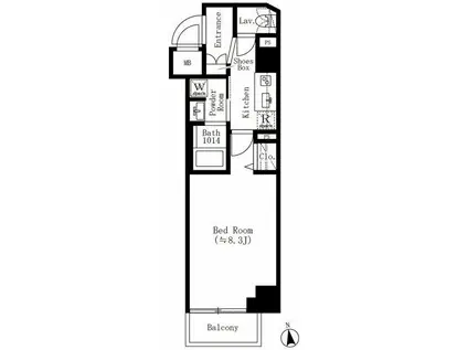 CREATIF文京江戸川橋(1K/4階)の間取り写真