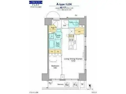 プラウドフラット浅草(1LDK/4階)の間取り写真