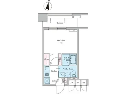レジディア文京音羽II(1K/3階)の間取り写真