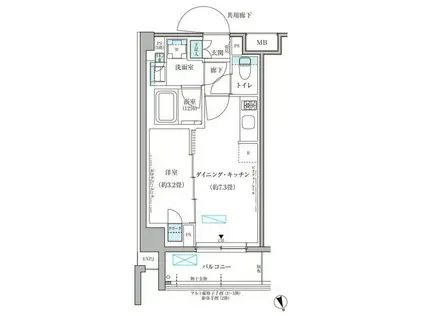 パークアクシス文京本郷(1DK/5階)の間取り写真