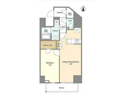 グランカーサ三ノ輪Ⅳ(1LDK/4階)の間取り写真