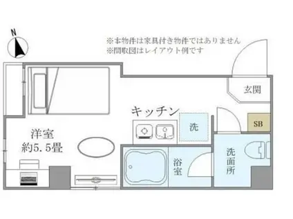 ソレイユ アン(ワンルーム/1階)の間取り写真