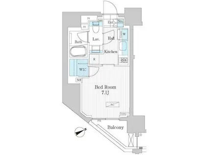 パークアクシス浅草橋2(1K/7階)の間取り写真