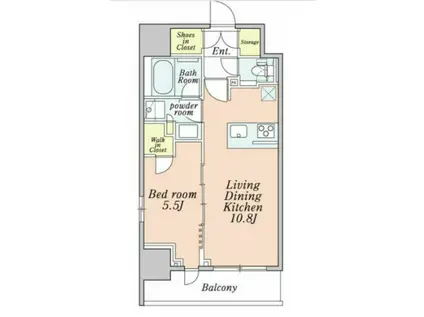 クレストコート本所吾妻橋(1LDK/10階)の間取り写真