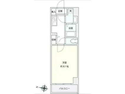 サルコスクス東駒形(1K/2階)の間取り写真