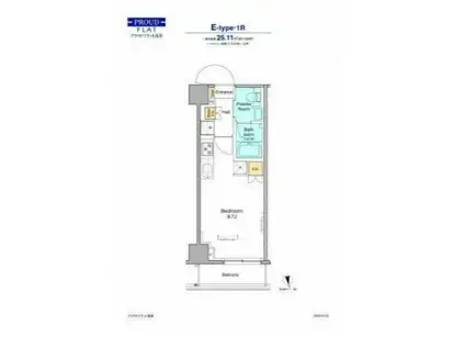 プラウドフラット浅草(ワンルーム/7階)の間取り写真