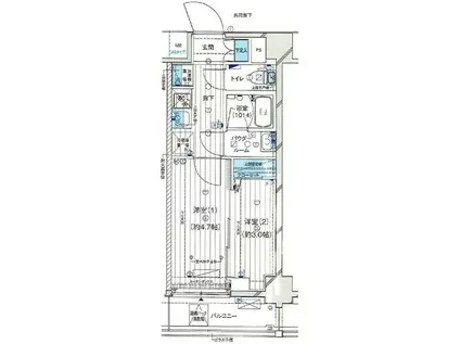 ジェノヴィア小村井(1DK/7階)の間取り写真