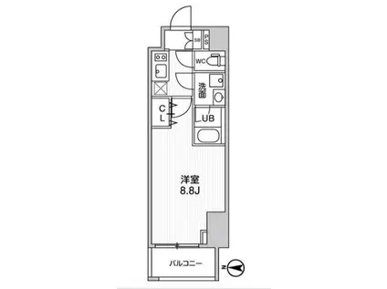 ALTERNA菊川Ⅱ(1K/7階)の間取り写真