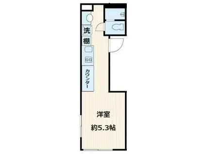 グローバルレジデンス(ワンルーム/2階)の間取り写真