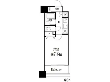 スペーシア秋葉原(1K/12階)の間取り写真