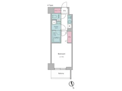 KDXレジデンス浅草(1K/9階)の間取り写真