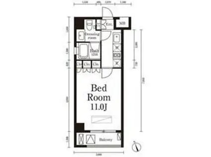 パークキューブ春日安藤坂(1K/1階)の間取り写真