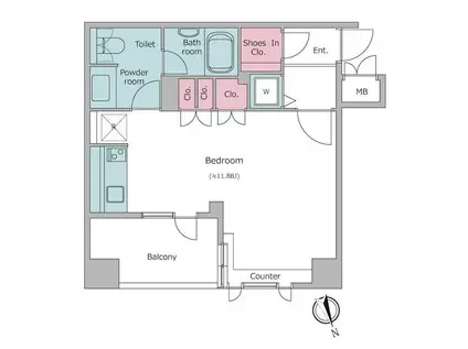 レジディア文京湯島(ワンルーム/5階)の間取り写真