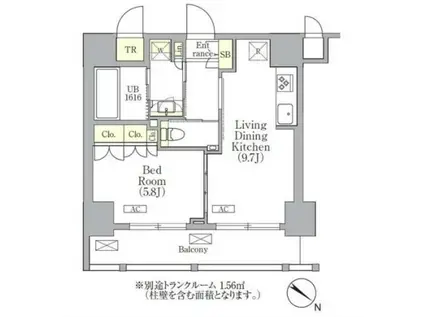 ORSUS 三ノ輪(1LDK/5階)の間取り写真