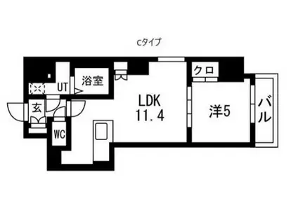 TRADIS秋葉原(1LDK/9階)の間取り写真
