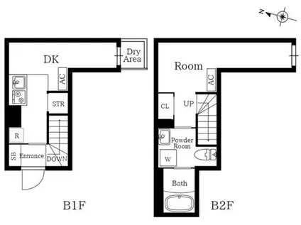 プレニーズ護国寺PREMIER(1DK/1階)の間取り写真