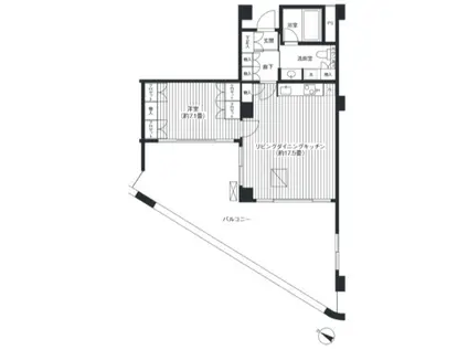ヒューリック浅草一丁目(1LDK/6階)の間取り写真