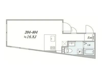 THE TRIAS NISHINIPPORI(1K/4階)の間取り写真