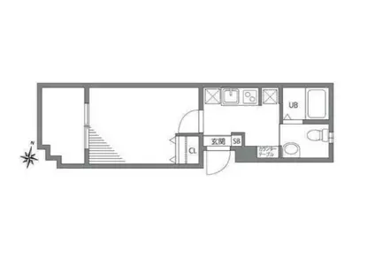 シャリオ押上 旧プチグランデシャリオ(1K/2階)の間取り写真