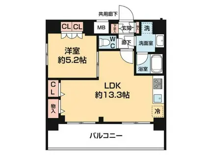 ARCOBALENO OSHIAGE BLOSSOM(1LDK/4階)の間取り写真