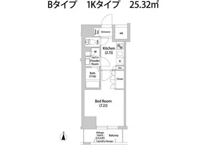 BRISA本郷真砂(1K/2階)の間取り写真