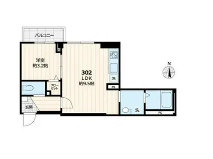 グランパーク本所(1LDK/3階)の間取り写真