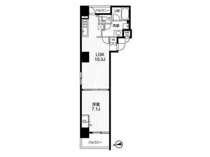 AR向島(1LDK/11階)の間取り写真