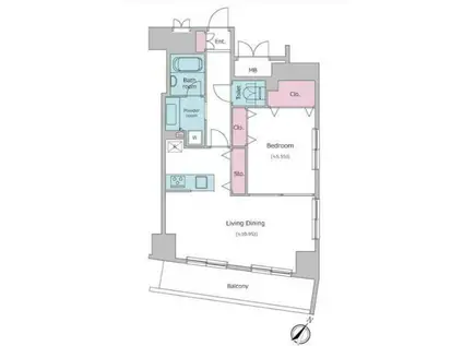 レジディア日本橋人形町2(1LDK/8階)の間取り写真