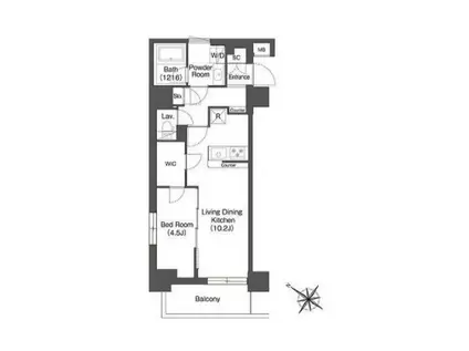 エスタート三ノ輪(1LDK/6階)の間取り写真