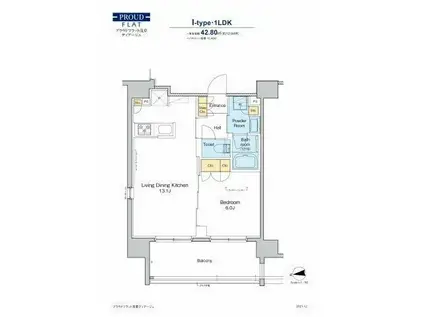 プラウドフラット浅草ディアージュ(1LDK/6階)の間取り写真