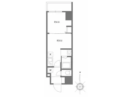 ハーモニーレジデンスグローバルキャピタル(1DK/3階)の間取り写真