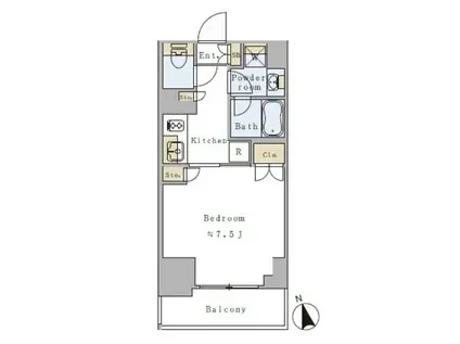 プライマル元浅草(1K/4階)の間取り写真