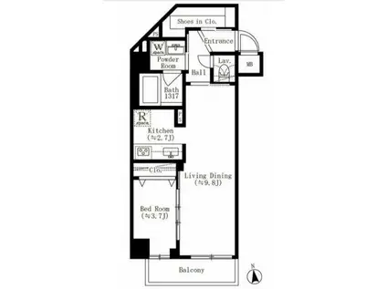 CREATIF文京江戸川橋(1LDK/5階)の間取り写真