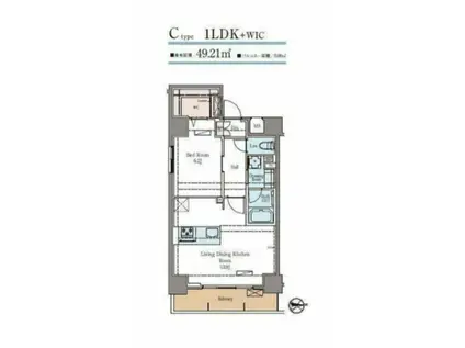 ラグゼナ秋葉原(1LDK/11階)の間取り写真