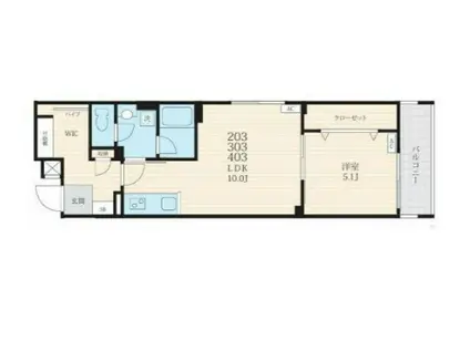 フォセット町屋(1LDK/3階)の間取り写真