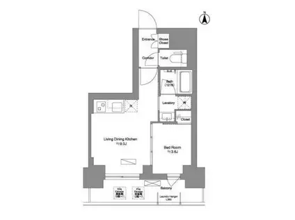 BRILLIA IST 新御徒町(1LDK/4階)の間取り写真