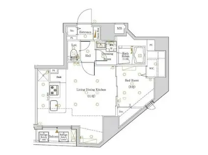 LOG入谷(1LDK/6階)の間取り写真