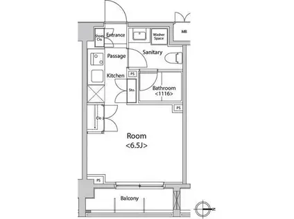 カスタリア菊川(ワンルーム/4階)の間取り写真