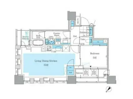 パークアクシス月島マチュアスタイル(1LDK/7階)の間取り写真