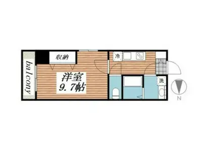 リ・ボーンエンドー(1K/2階)の間取り写真