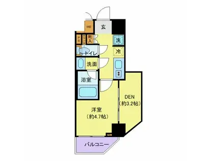 プレール・ドゥーク本所吾妻橋Ⅵ(1SK/2階)の間取り写真