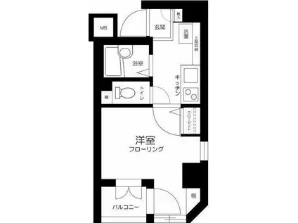 マーベラス鶯谷(1K/1階)の間取り写真