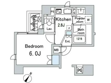 ルジェンテ・バリュ上野(1K/7階)の間取り写真